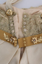 Gold Silk Crystal Embellished Dress Dolce & Gabbana