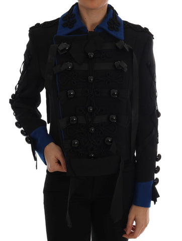 Black Wool Trench Jacket Dolce & Gabbana