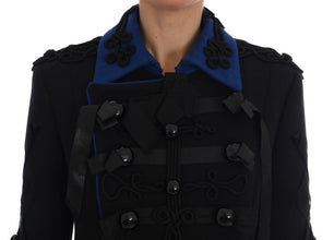 Black Wool Trench Jacket Dolce & Gabbana