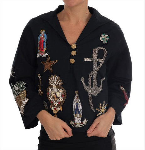 Blue Crystal MAMMA Sicily Jacket Dolce & Gabbana