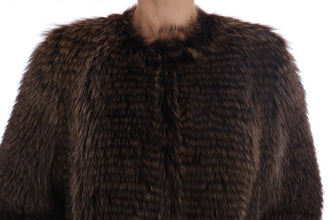 Brown Raccoon Fur Coat Jacket Dolce & Gabbana