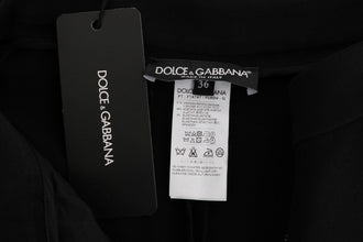 Black Stretch Pink Stripes Capri Pants Dolce & Gabbana