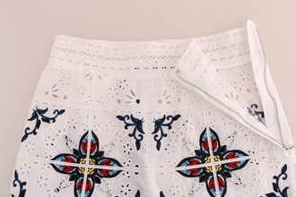 Mulicolor Majolica Cutout Capri Pants Dolce & Gabbana