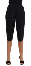 Black Brocade High Waist Capri Shorts Dolce & Gabbana