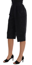 Black Brocade High Waist Capri Shorts Dolce & Gabbana