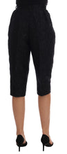 Black Brocade High Waist Capri Shorts Dolce & Gabbana