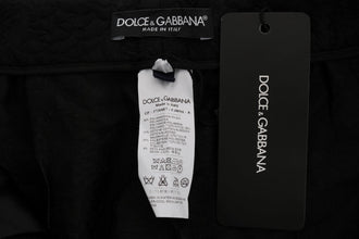 Black Brocade High Waist Capri Shorts Dolce & Gabbana