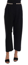 Black Wool Stretch Crystal Pants Dolce & Gabbana