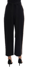 Black Wool Stretch Crystal Pants Dolce & Gabbana
