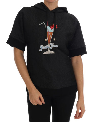Black Fairy Tale Crystal Hooded Sweater Dolce & Gabbana