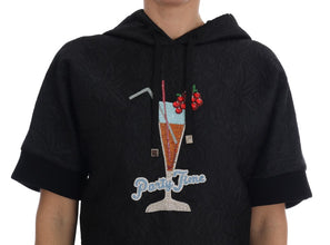 Black Fairy Tale Crystal Hooded Sweater Dolce & Gabbana