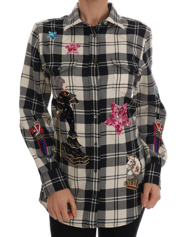 Black White Fairy Tale Crystal Shirt Dolce & Gabbana