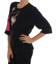 Black Silk Fairy Tale Top Crystal Blouse Dolce & Gabbana