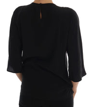Black Silk Fairy Tale Top Crystal Blouse Dolce & Gabbana