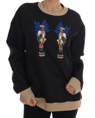 Black Fairy Tale Brocade Zipper Sweater Dolce & Gabbana