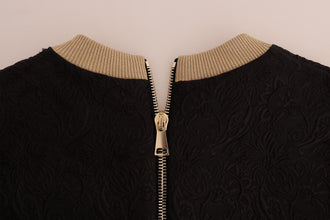 Black Fairy Tale Brocade Zipper Sweater Dolce & Gabbana
