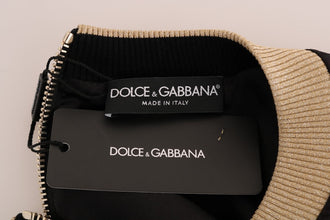 Black Fairy Tale Brocade Zipper Sweater Dolce & Gabbana