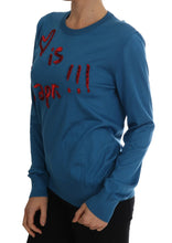 Blue Silk Love is Pullover Sweater Dolce & Gabbana