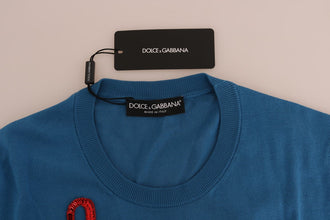 Blue Silk Love is Pullover Sweater Dolce & Gabbana