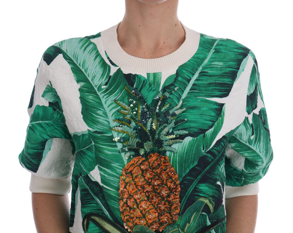 Pineapple Banana Sequins Crewneck Sweater Dolce & Gabbana