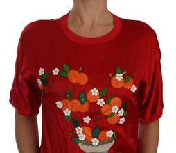 Red Silk Orange Vase Crystal Top Dolce & Gabbana