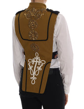 Yellow Crystal Cross Vest Jacket Dolce & Gabbana