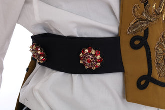 Yellow Crystal Cross Vest Jacket Dolce & Gabbana