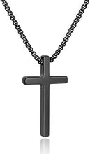 M MOOHAM Cross Necklace for Men, Silver Black Gold Stainless Steel Pla