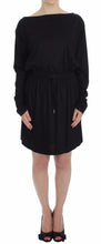 Black Modal Silk Shift Knee Dress Versace Jeans