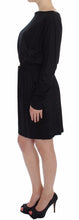 Black Modal Silk Shift Knee Dress Versace Jeans