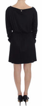 Black Modal Silk Shift Knee Dress Versace Jeans