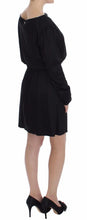 Black Modal Silk Shift Knee Dress Versace Jeans