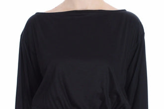 Black Modal Silk Shift Knee Dress Versace Jeans