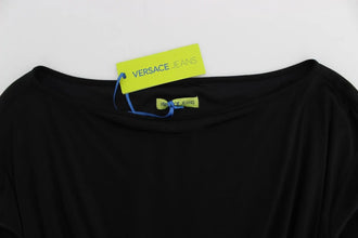 Black Modal Silk Shift Knee Dress Versace Jeans