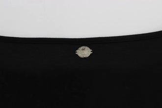 Black Modal Silk Shift Knee Dress Versace Jeans