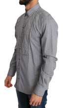 Gray Check GOLD Cotton Slim Fit Shirt Dolce & Gabbana