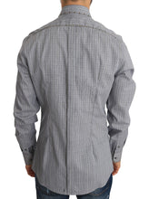 Gray Check GOLD Cotton Slim Fit Shirt Dolce & Gabbana