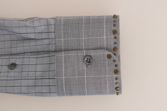 Gray Check GOLD Cotton Slim Fit Shirt Dolce & Gabbana