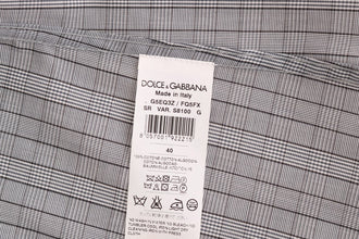 Gray Check GOLD Cotton Slim Fit Shirt Dolce & Gabbana