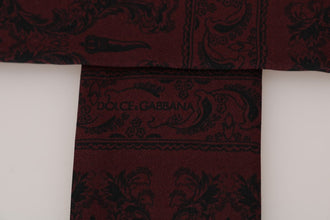 Bordeaux Silk Crown Chili Scarf Dolce & Gabbana