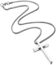 M MOOHAM Cross Necklace for Men, Silver Black Gold Stainless Steel Pla