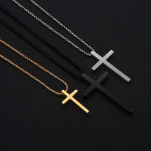 M MOOHAM Cross Necklace for Men, Silver Black Gold Stainless Steel Pla