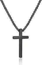 M MOOHAM Cross Necklace for Men, Silver Black Gold Stainless Steel Pla