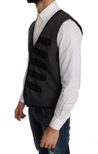 Gray Wool Patterned Slim Vest Dolce & Gabbana