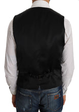 Gray Wool Patterned Slim Vest Dolce & Gabbana