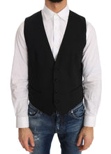 Black Wool Silk Vest Dolce & Gabbana
