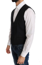 Black Wool Silk Vest Dolce & Gabbana