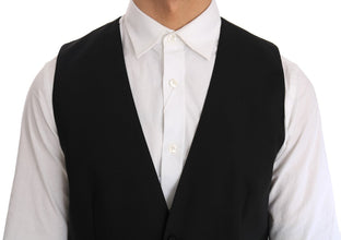 Black Wool Silk Vest Dolce & Gabbana