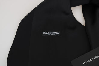 Black Wool Silk Vest Dolce & Gabbana