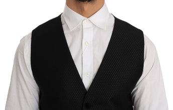 Black Polka Dot Pattern Vest Dolce & Gabbana